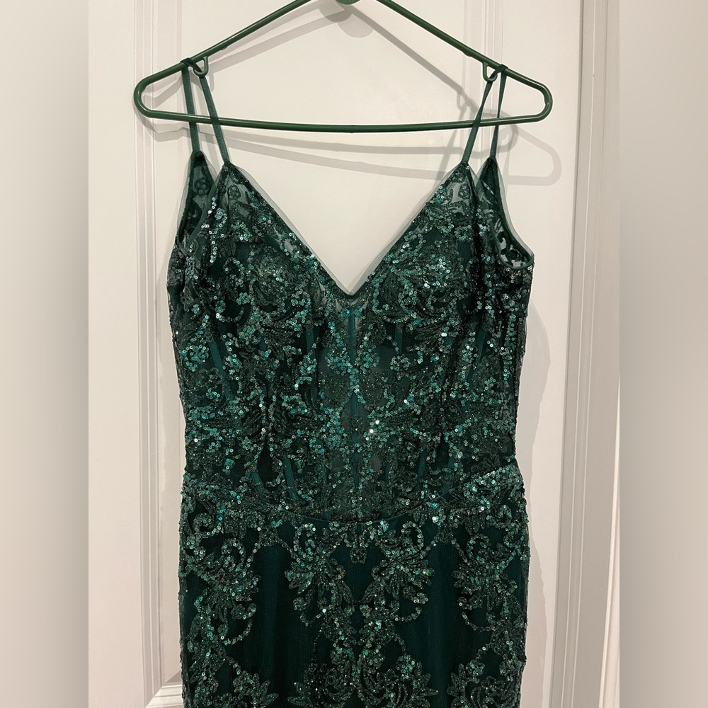 For sale: Norma Reed emerald green prom dress. Size 8. Only worn once.